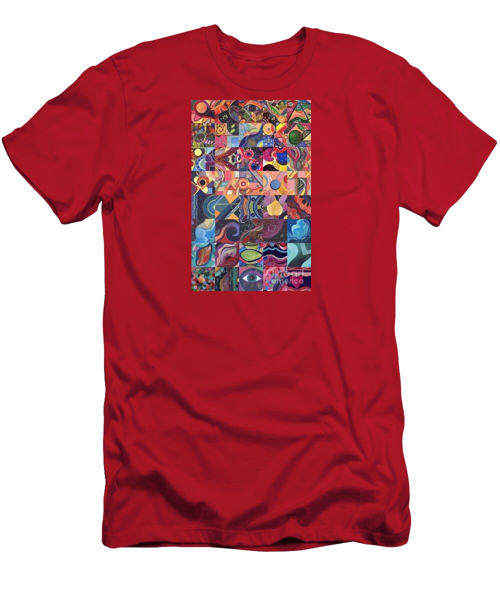 Abstract T-Shirt featuring the painting The Joy of Design First 40 Variation 1 by Helena Tiainen