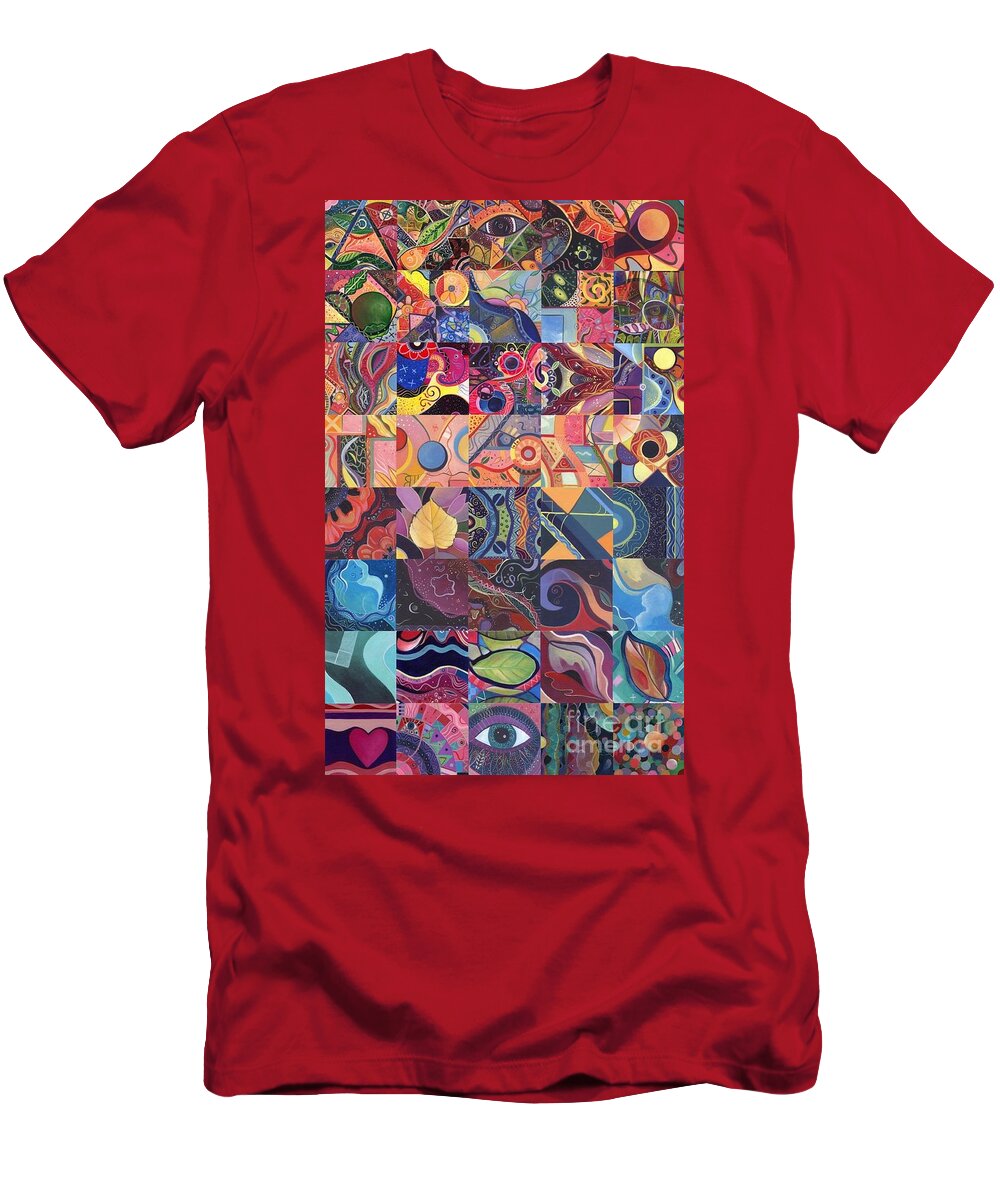 Abstract T-Shirt featuring the digital art The Joy of Design First 40 Variation 2 by Helena Tiainen