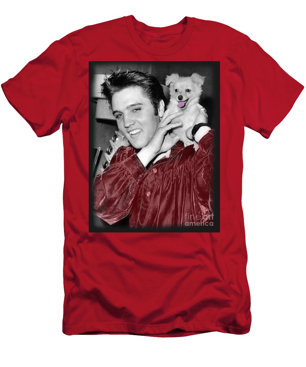 Elvis T-Shirt featuring the photograph The King Rocks On XXX by Al Bourassa