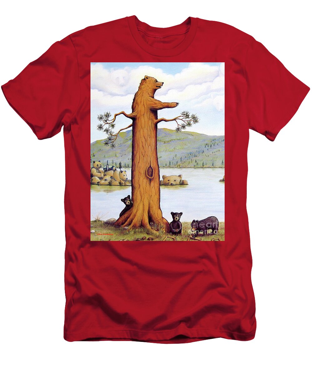 Bear T-Shirt featuring the painting The Magic Bear by Jerome Stumphauzer