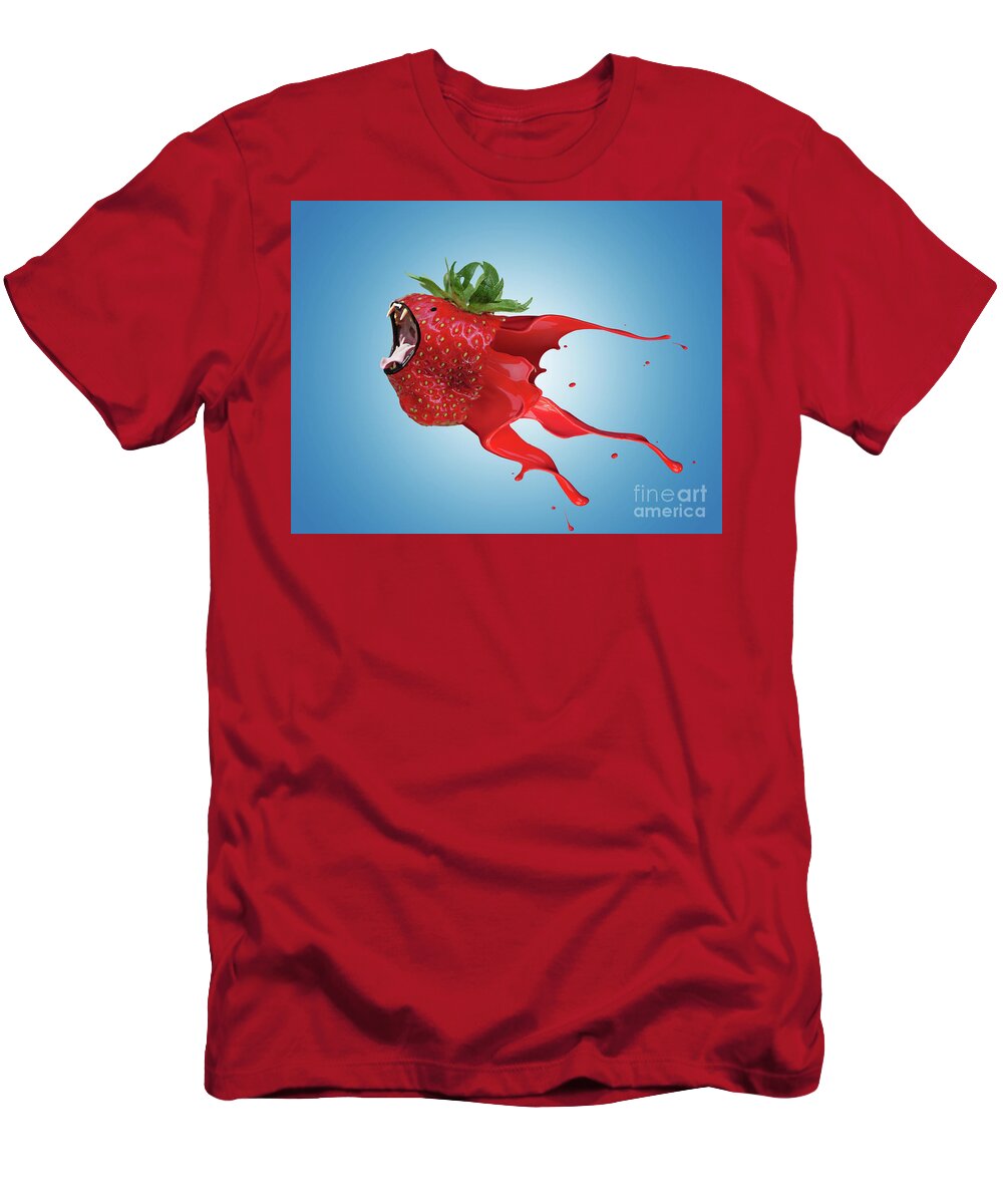 Blue T-Shirt featuring the photograph The New GMO Strawberry by Juli Scalzi