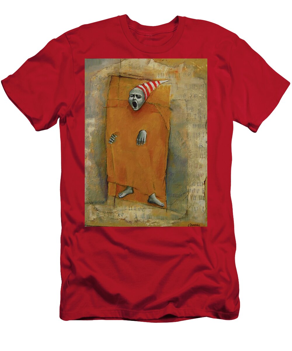 Pain T-Shirt featuring the painting The Nightmares Seem More Real the Closer You Get to the Truth by Jean Cormier
