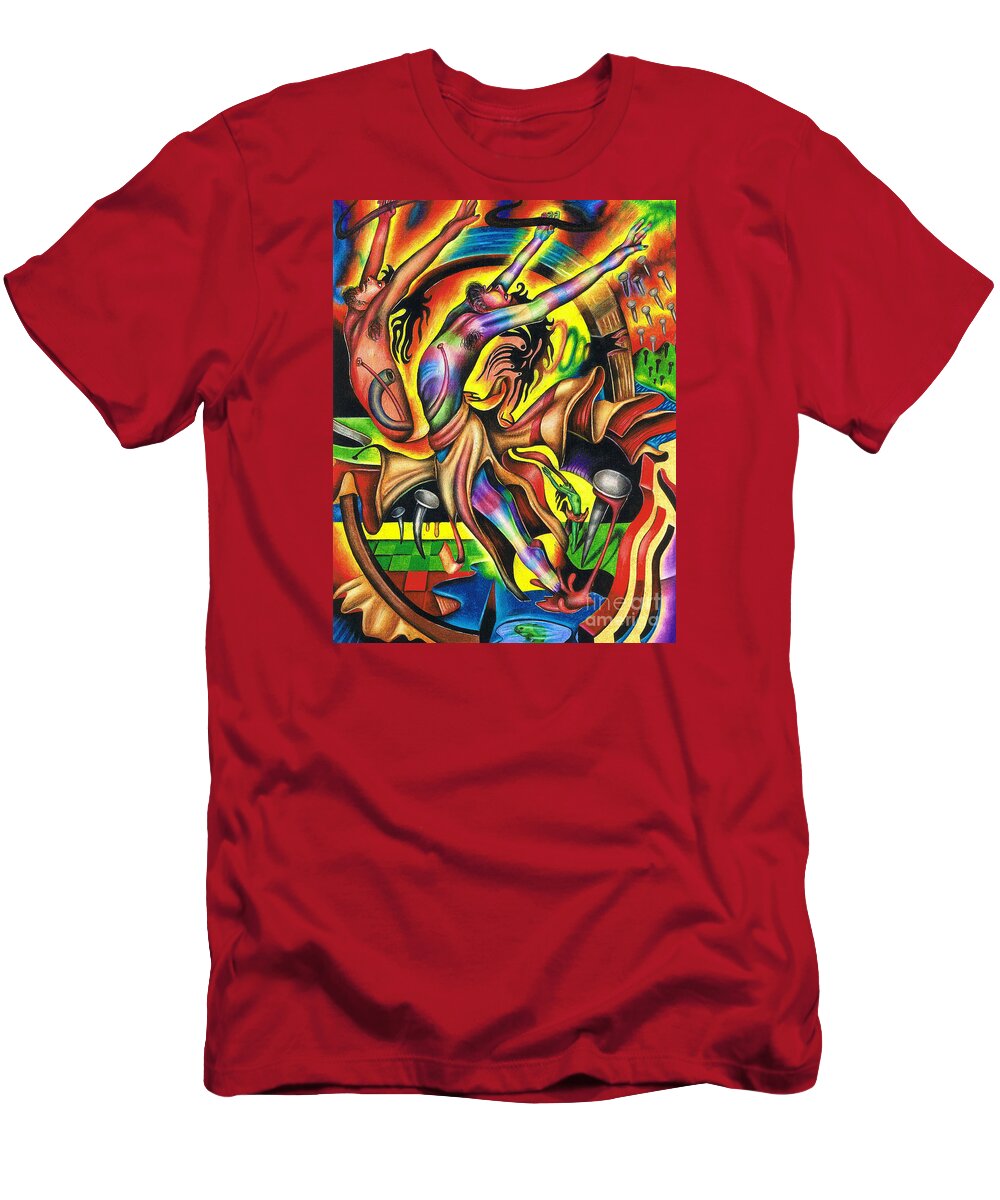 Art T-Shirt featuring the drawing The Numinous Spectrum of Exaltation by Justin Jenkins
