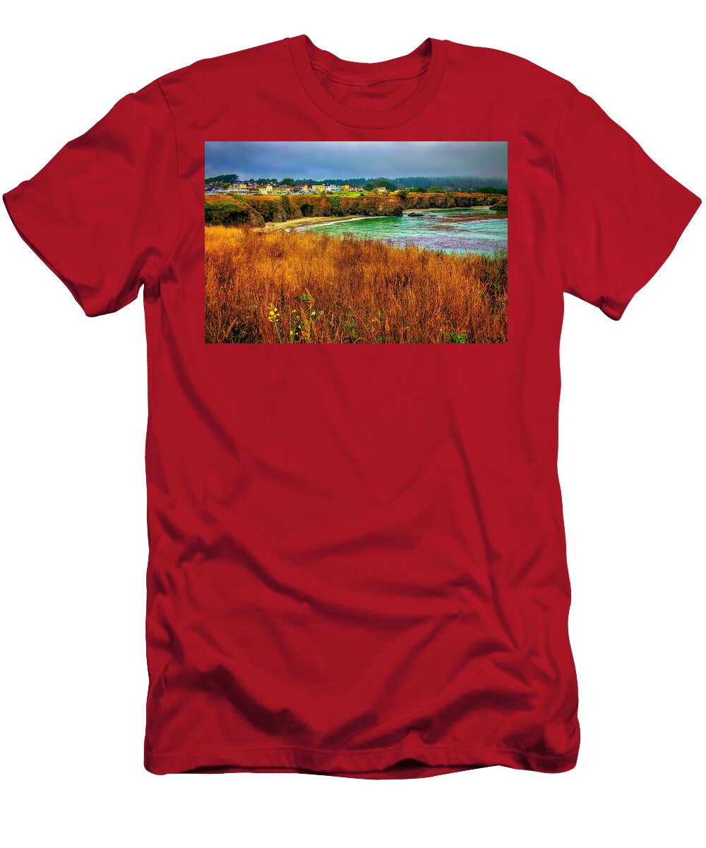 Mendocino T-Shirt featuring the photograph The Town Of Mendocino by Garry Gay