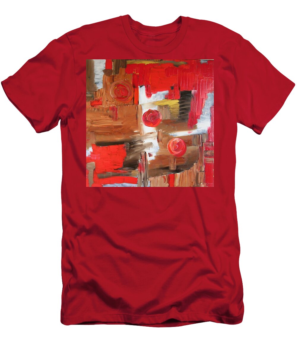 Moon T-Shirt featuring the painting Three Moons by Dawn Hough Sebaugh