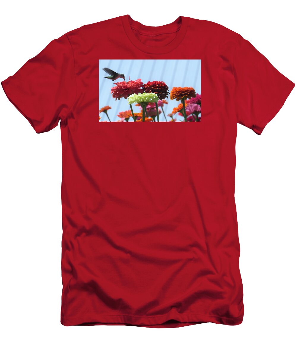 Humming Bird T-Shirt featuring the photograph Thristy Hummer by Jeanette Oberholtzer