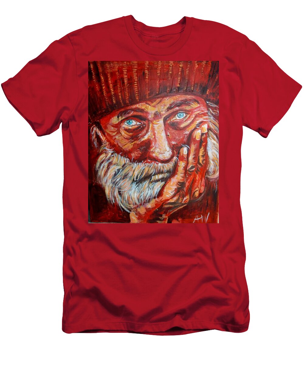 Old T-Shirt featuring the painting Time to rest by Angie Wright