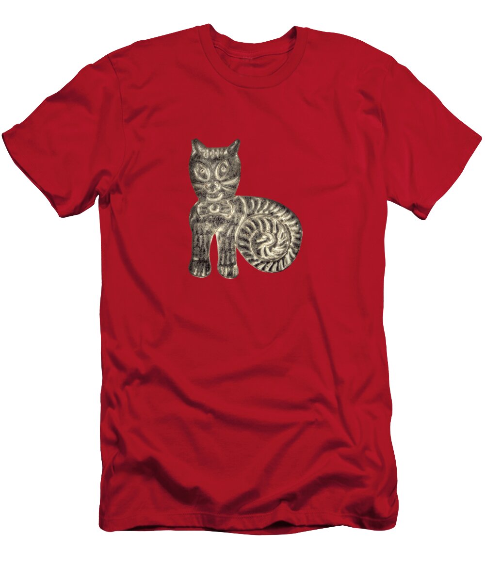 Good Luck T-Shirt featuring the photograph Tin Cat by YoPedro