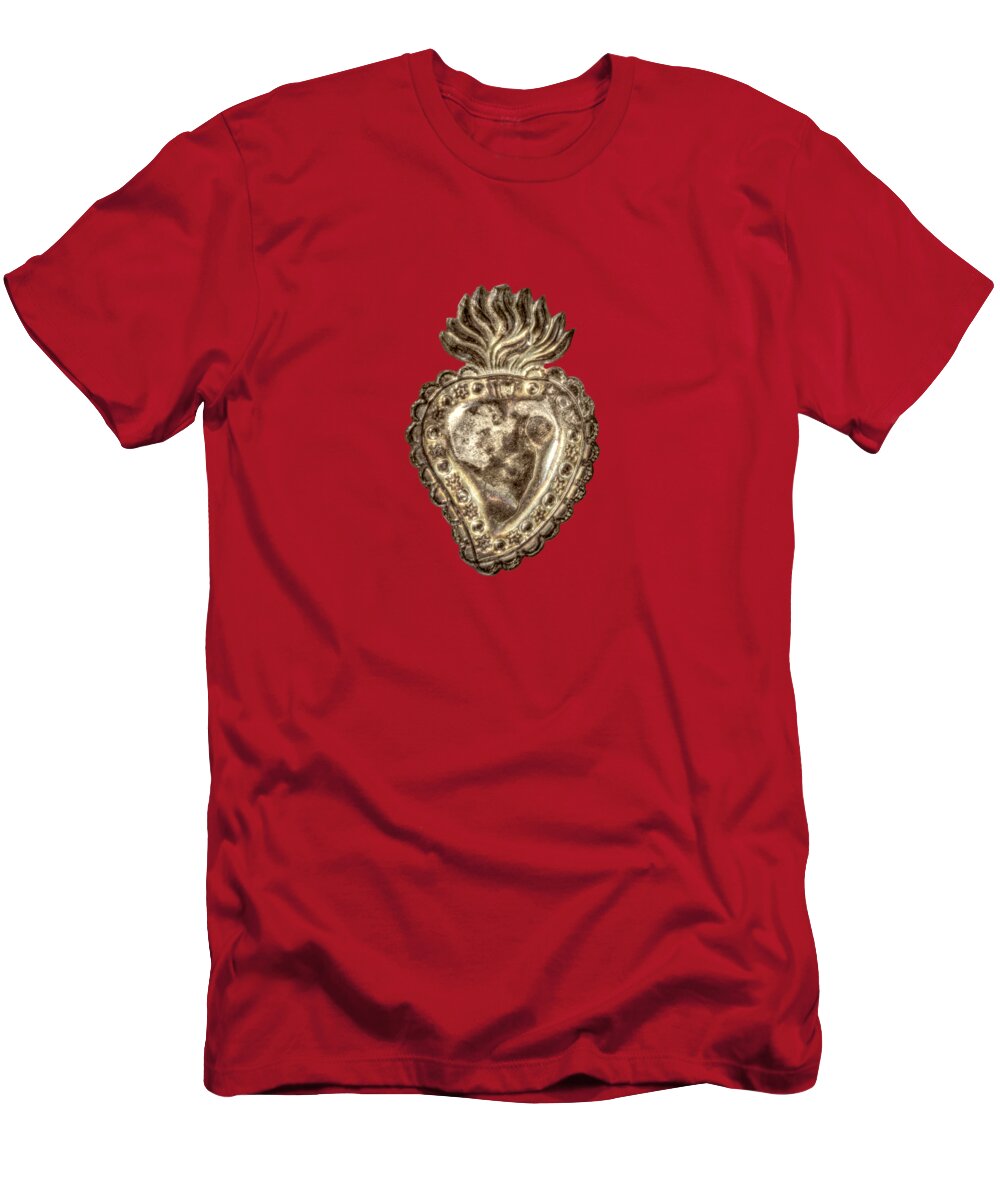 Heart T-Shirt featuring the photograph Tin Heart by YoPedro
