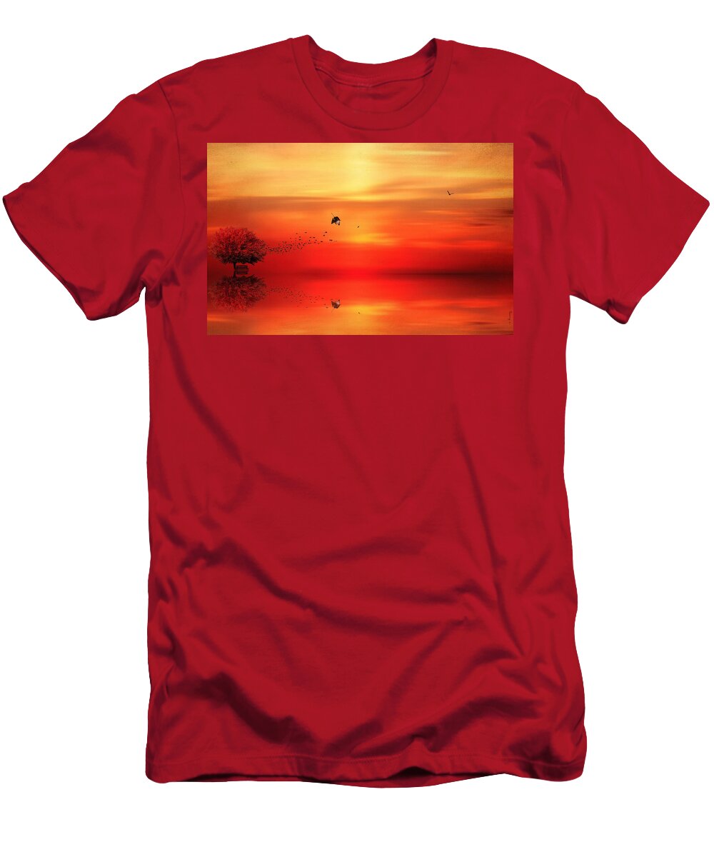 Maple Tree T-Shirt featuring the painting To Autumn by Lourry Legarde