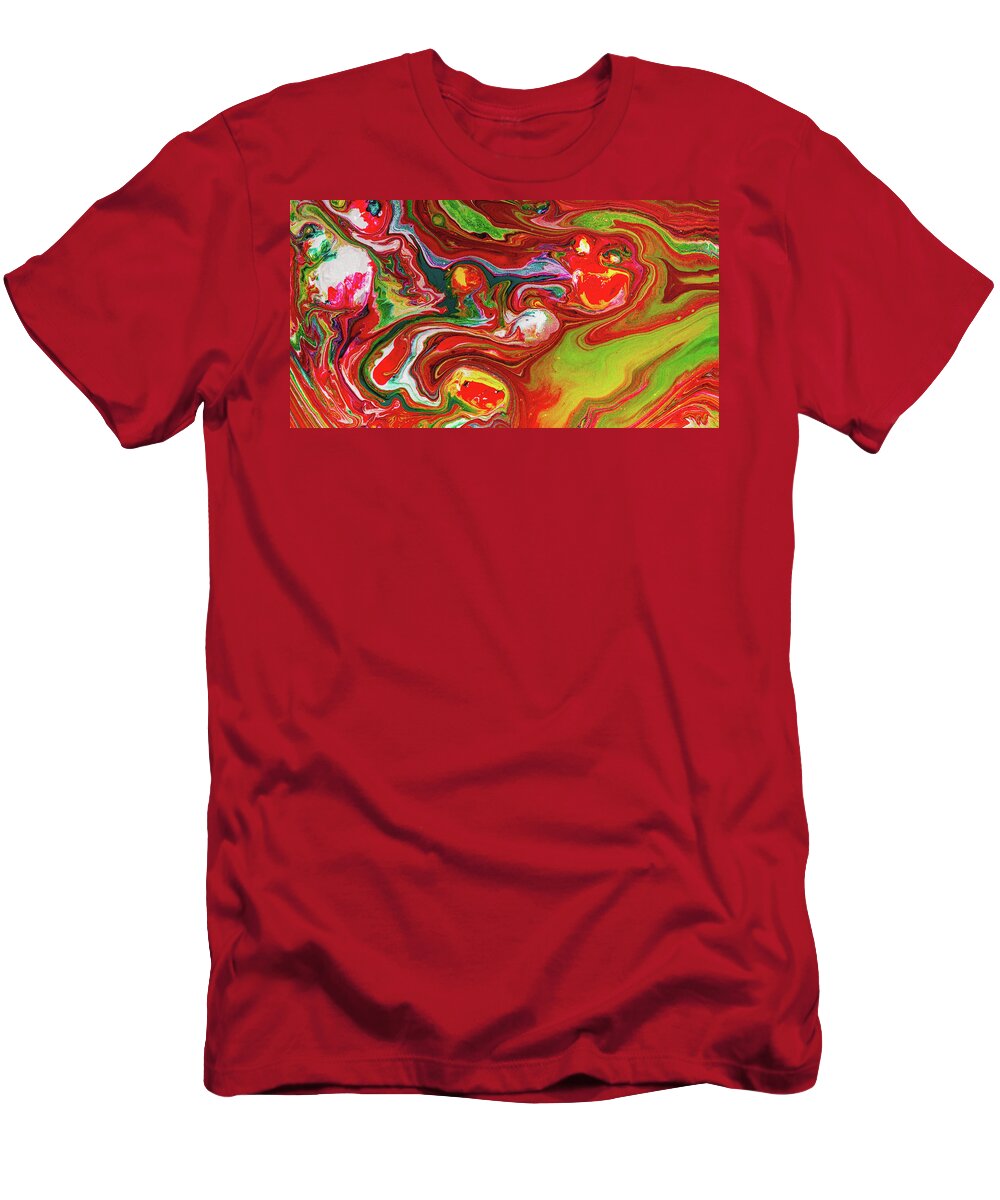 Art T-Shirt featuring the painting Together - Happy Colorful Abstract Painting by Modern Abstract