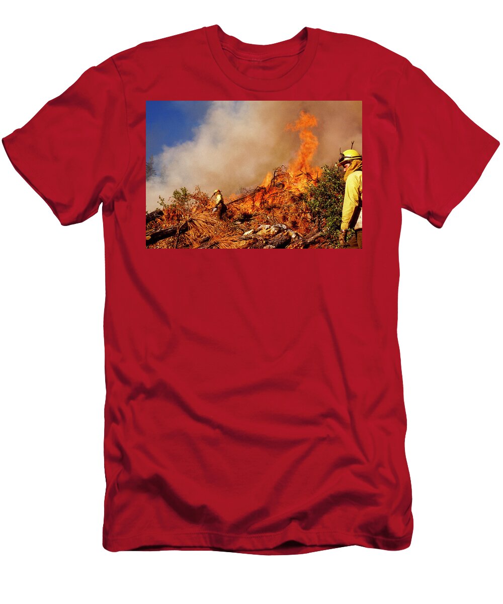 Clearcuts T-Shirt featuring the photograph Torching the Slash by Robert Potts