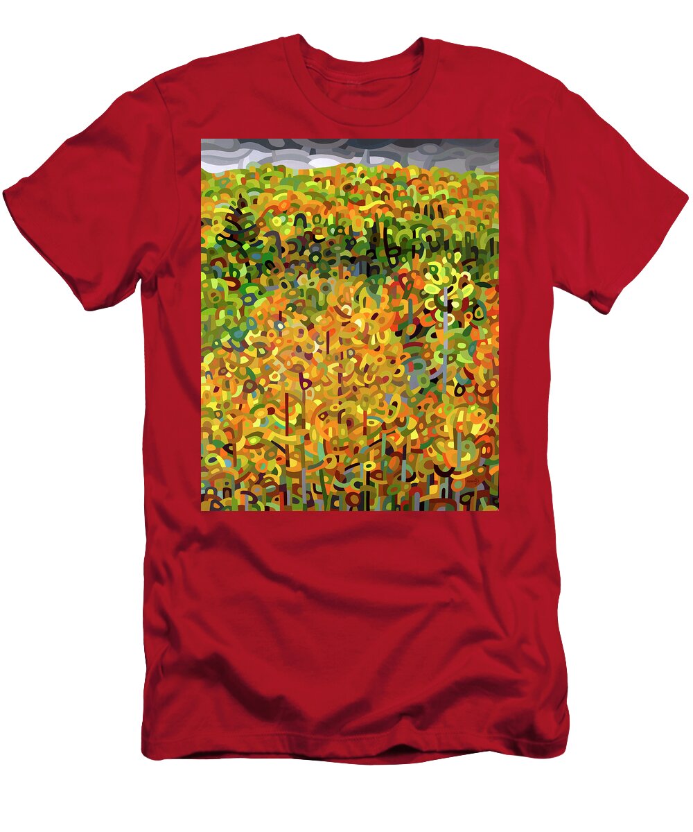 Fine Art T-Shirt featuring the painting Towards Autumn by Mandy Budan