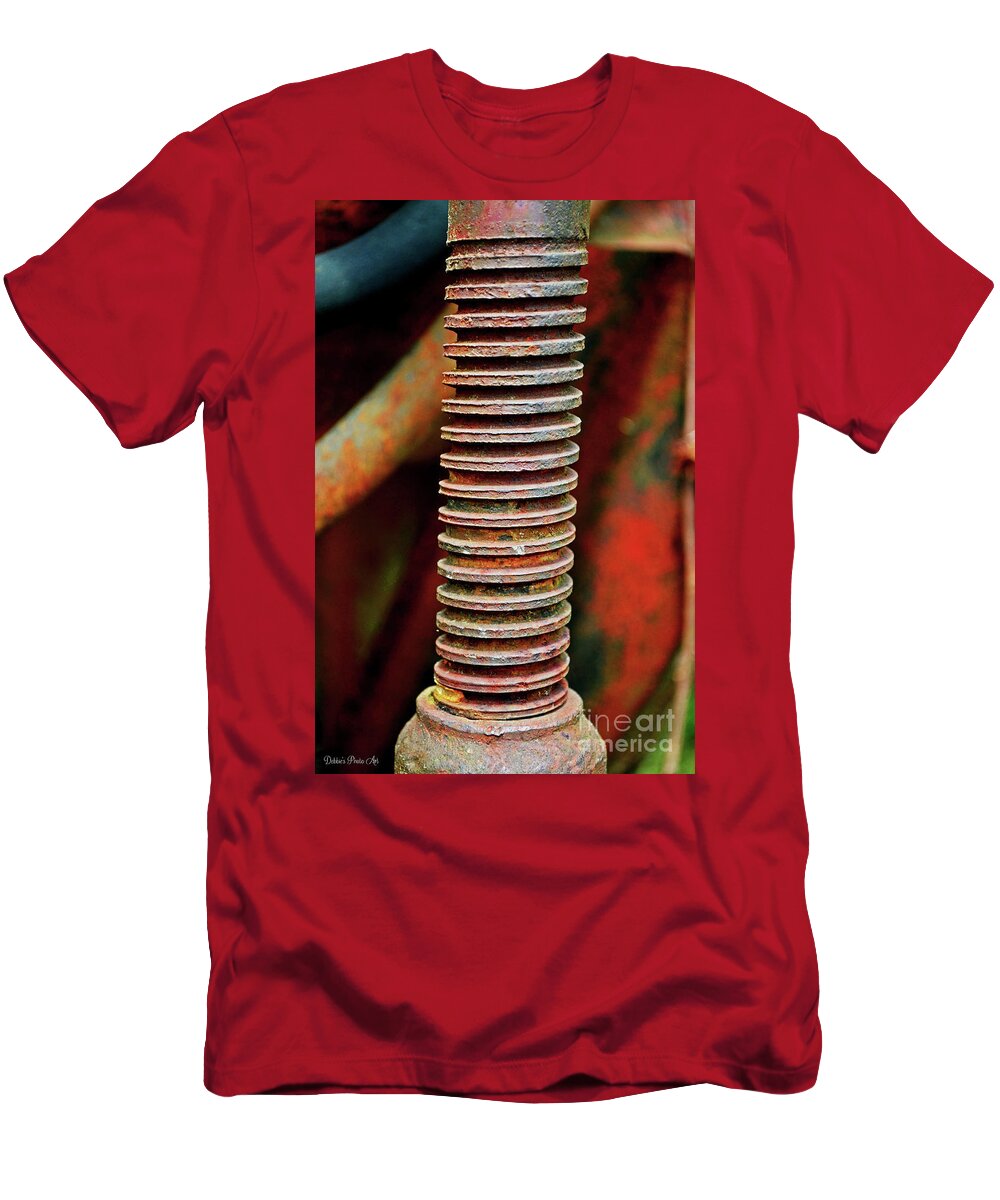 Tractor Parts T-Shirt featuring the photograph Tractor Parts, Screw by Debbie Portwood