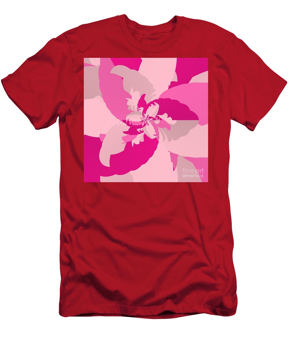 Tropical Pink T-Shirt featuring the digital art Tropical Pink by Michael Skinner