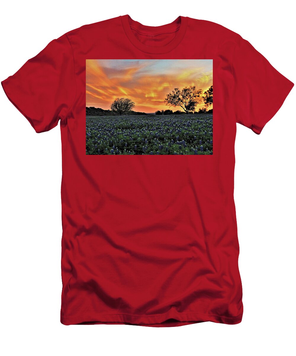 Sunset T-Shirt featuring the photograph Turkey Bend sunset by Jerry Connally