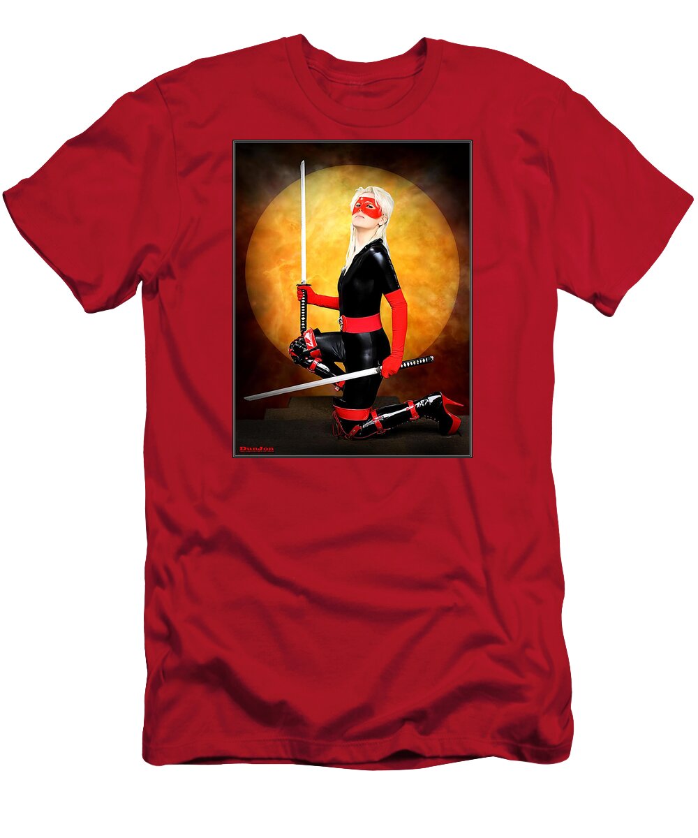 Fantasy T-Shirt featuring the painting Under A Blood Moon by Jon Volden
