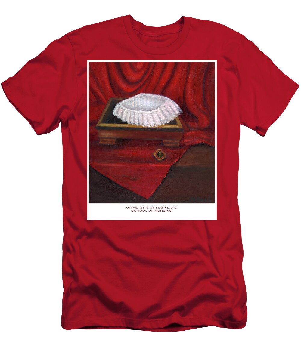 Nurse's Cap T-Shirt featuring the painting University of Maryland School of Nursing by Marlyn Boyd