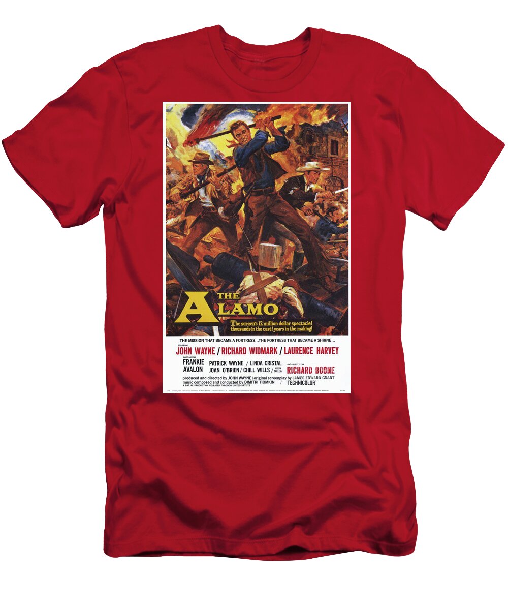 Alamo T-Shirt featuring the painting Vintage Classic Movie Posters, The Alamo by Esoterica Art Agency