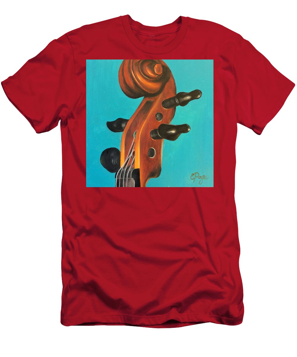 Violin T-Shirt featuring the painting Violin Head by Emily Page
