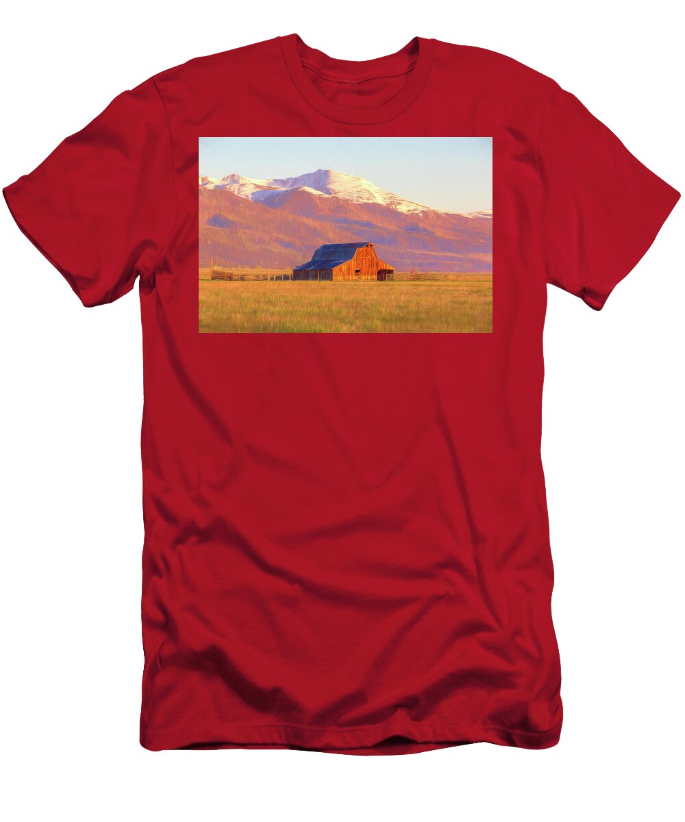 Colorado T-Shirt featuring the photograph Westcliffe Barn - Painting by Eric Glaser