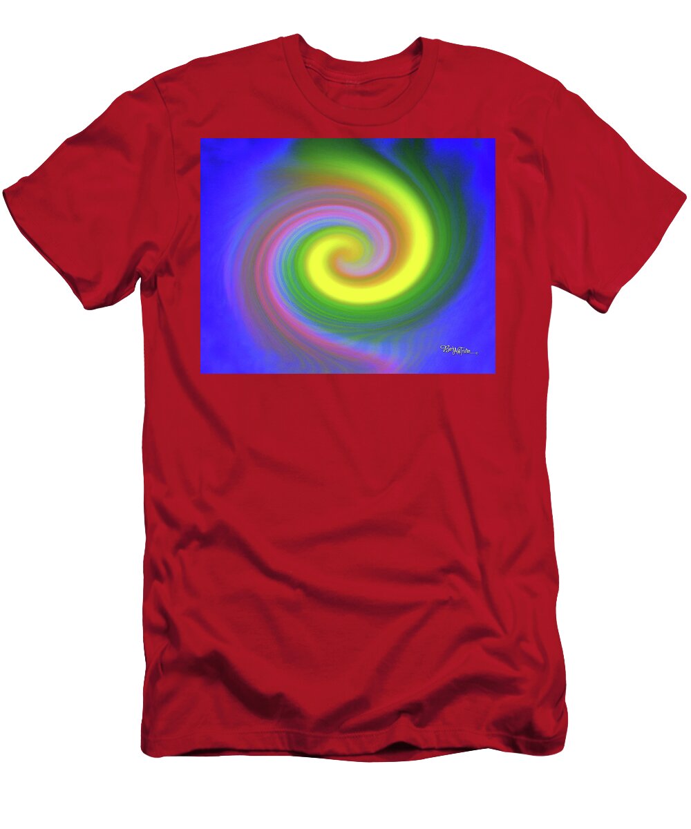 Whimsical T-Shirt featuring the digital art Whimsical Inward Twirls #111 by Barbara Tristan