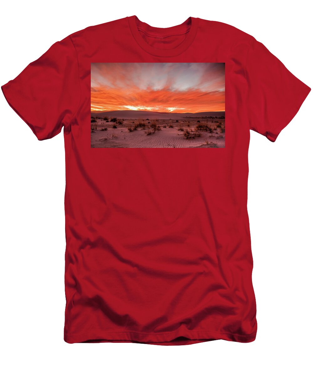 White Sands National Monument T-Shirt featuring the photograph White Sand Sunrise by John Roach