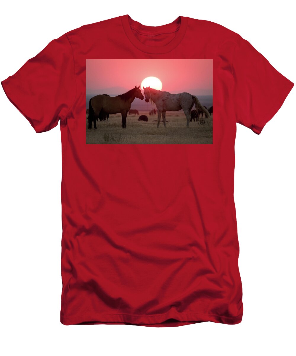 Wild Horse T-Shirt featuring the photograph Wild Horse Sunset by Wesley Aston