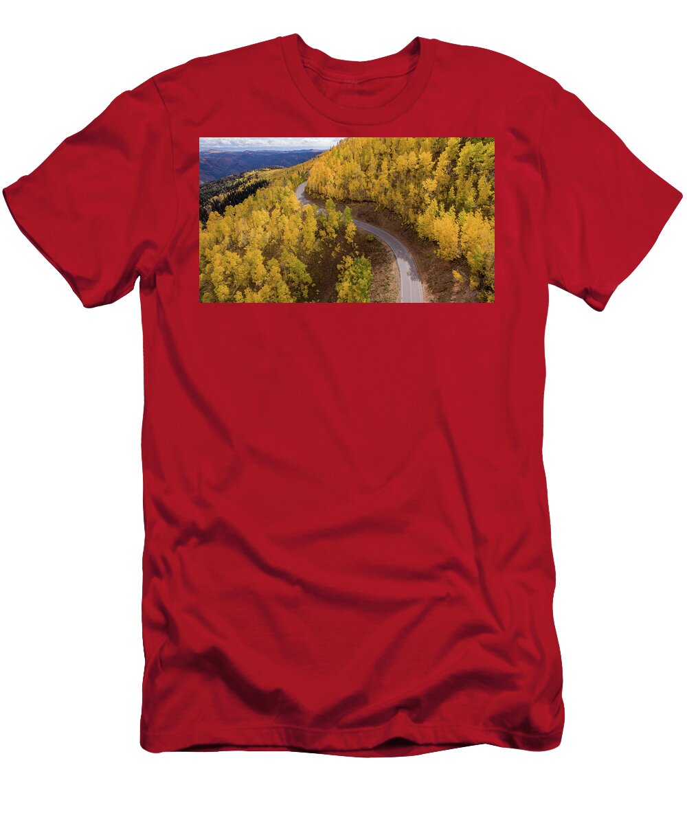 Fall T-Shirt featuring the photograph Winding through Fall by Wesley Aston