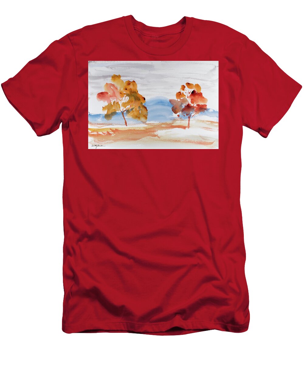 Afternoon T-Shirt featuring the painting Windy Autumn Colours by Dorothy Darden