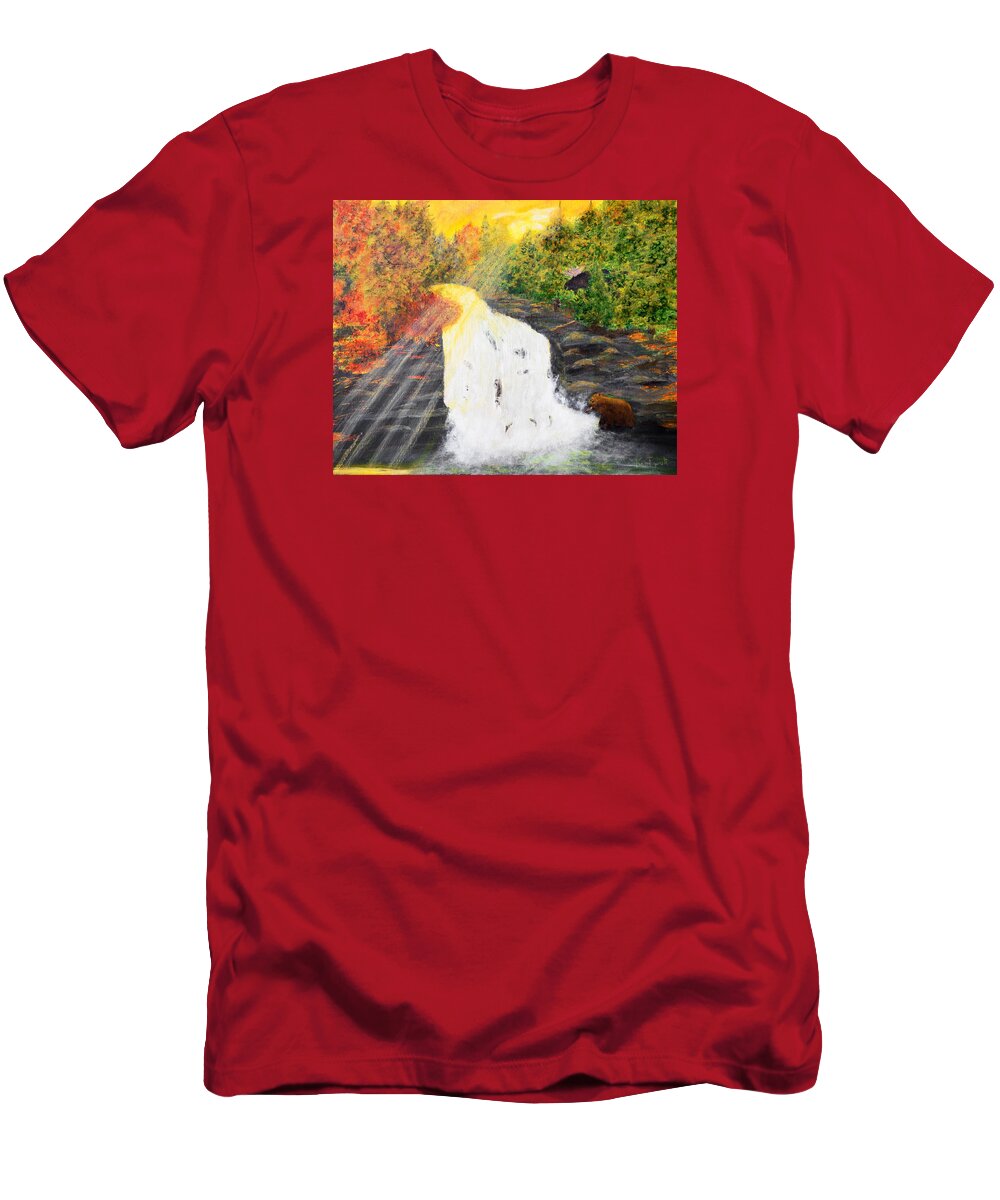 Winter T-Shirt featuring the painting Winter's coming by Ken Figurski