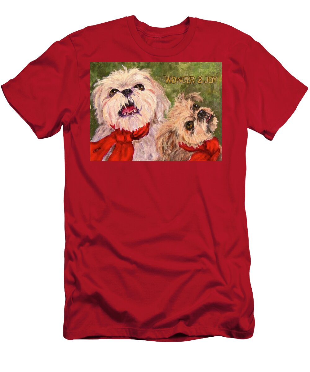 Dogs T-Shirt featuring the painting Wonder and Joy by Barbara O'Toole
