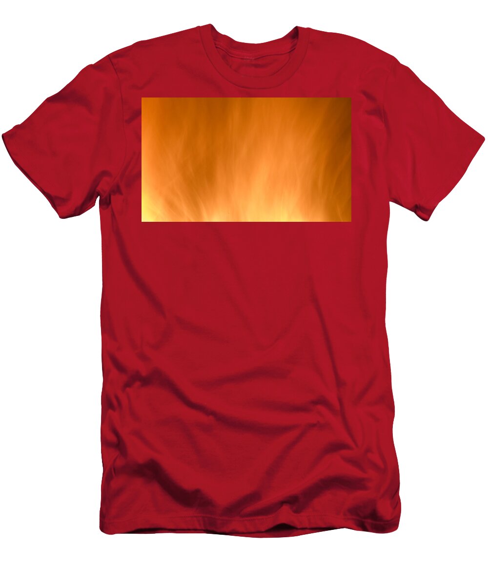 Fire Background T-Shirt featuring the photograph Yellow Fire background by Michalakis Ppalis