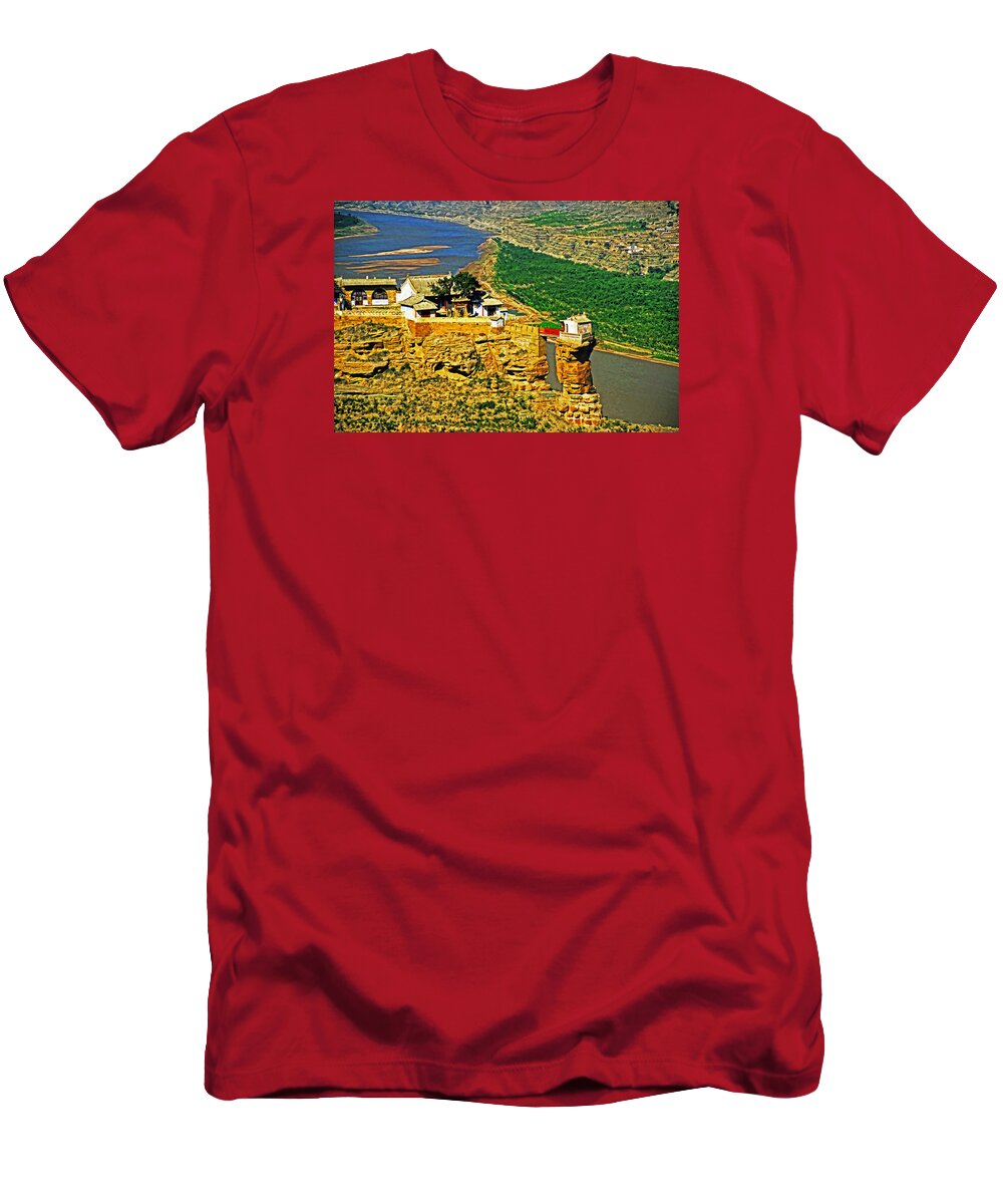China T-Shirt featuring the photograph Yellow River Temple by Dennis Cox