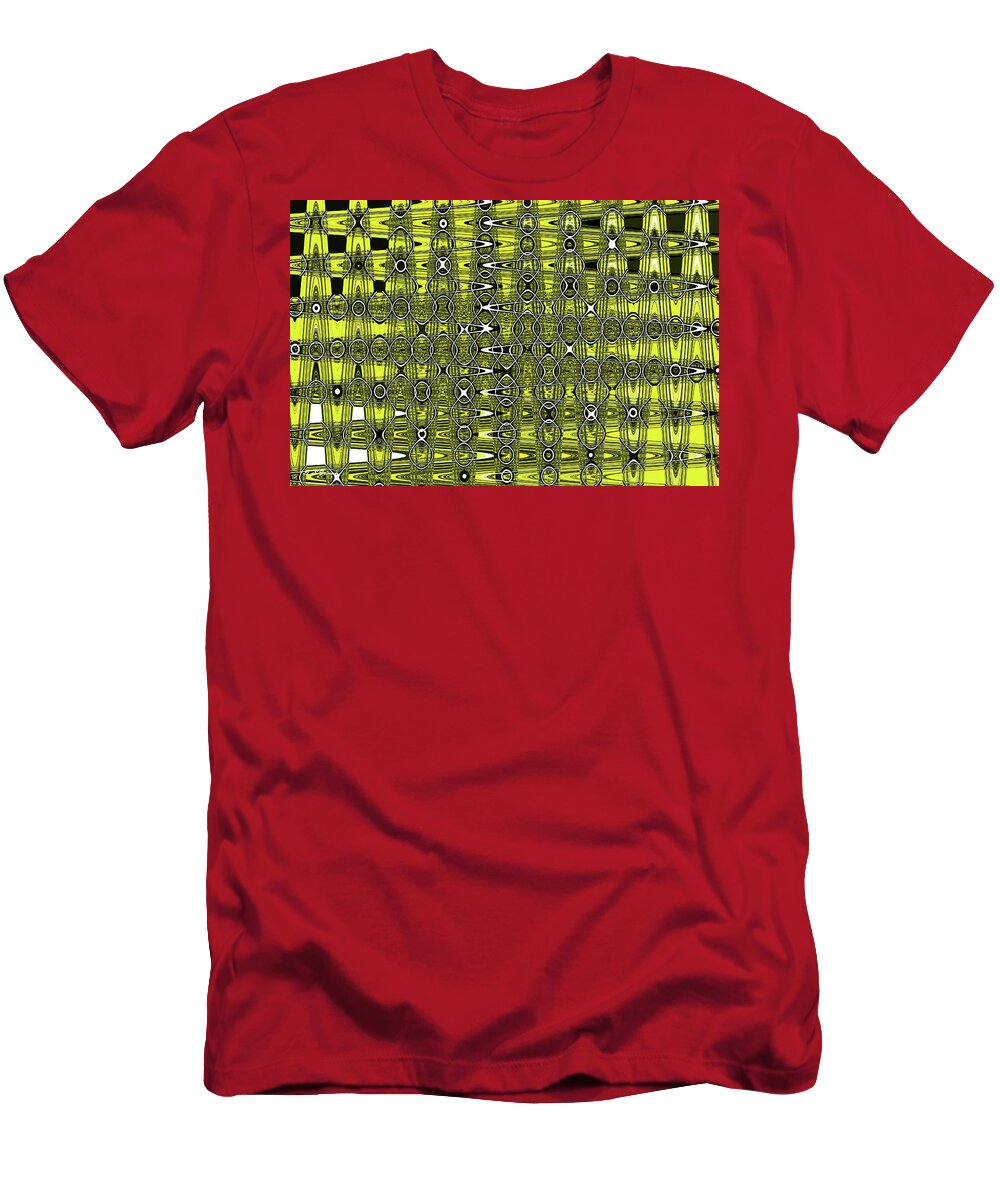 Yellow Wave Abstract #5 T-Shirt featuring the digital art Yellow Wave Abstract #5 by Tom Janca