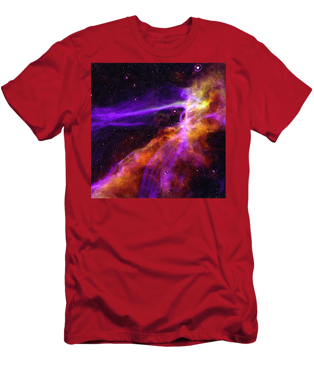 Cosmos T-Shirt featuring the painting Cygnus Loop Supernova Blast Wave #1 by Celestial Images