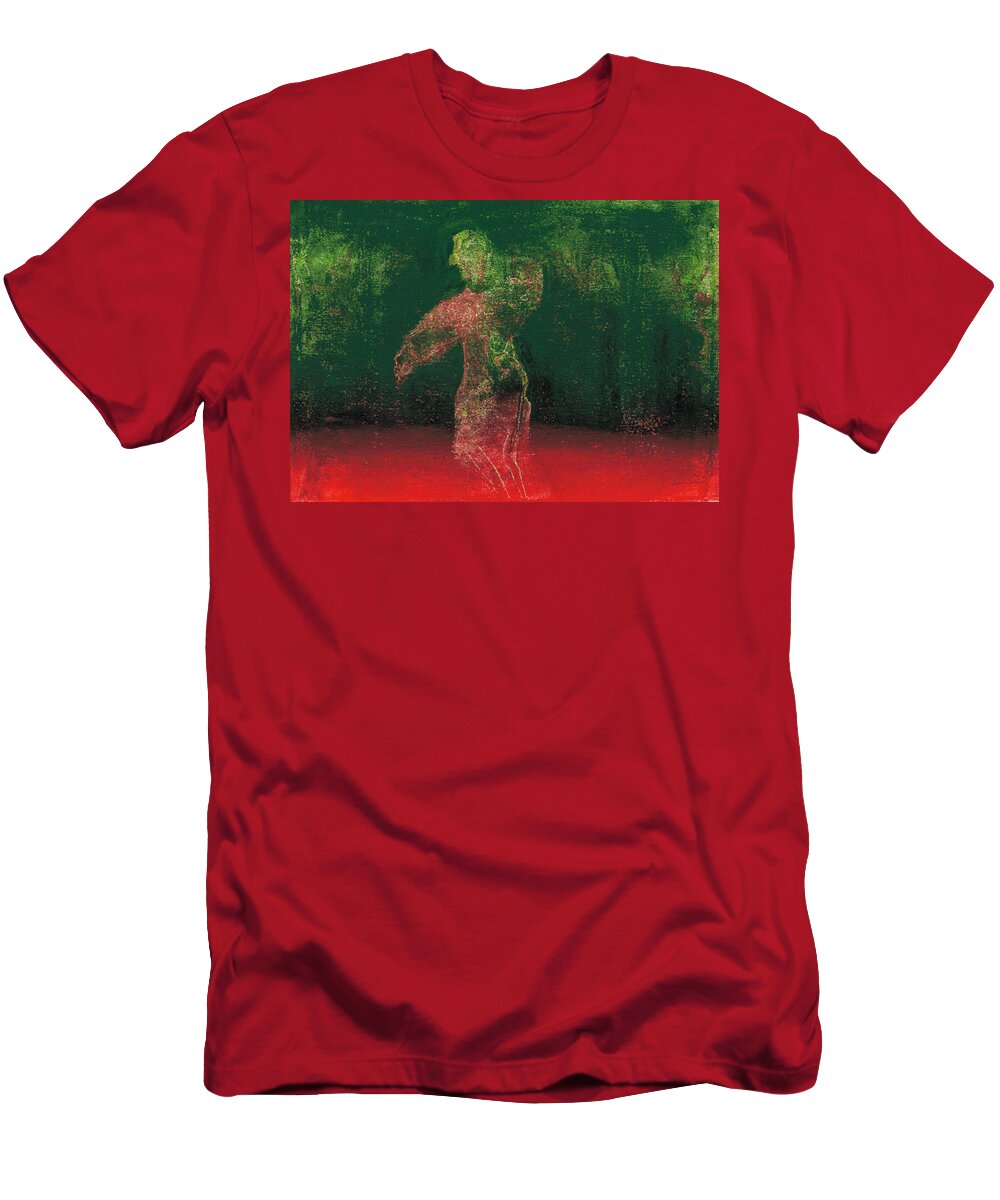 Ghostly T-Shirt featuring the painting Woman Dancing in the Garden #1 by Edgeworth Johnstone