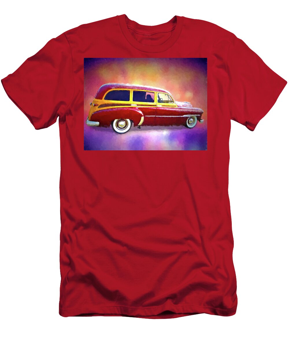 1951 Chevy Woody T-Shirt featuring the digital art 1951 Chevy Woody Sideview by Rick Wicker