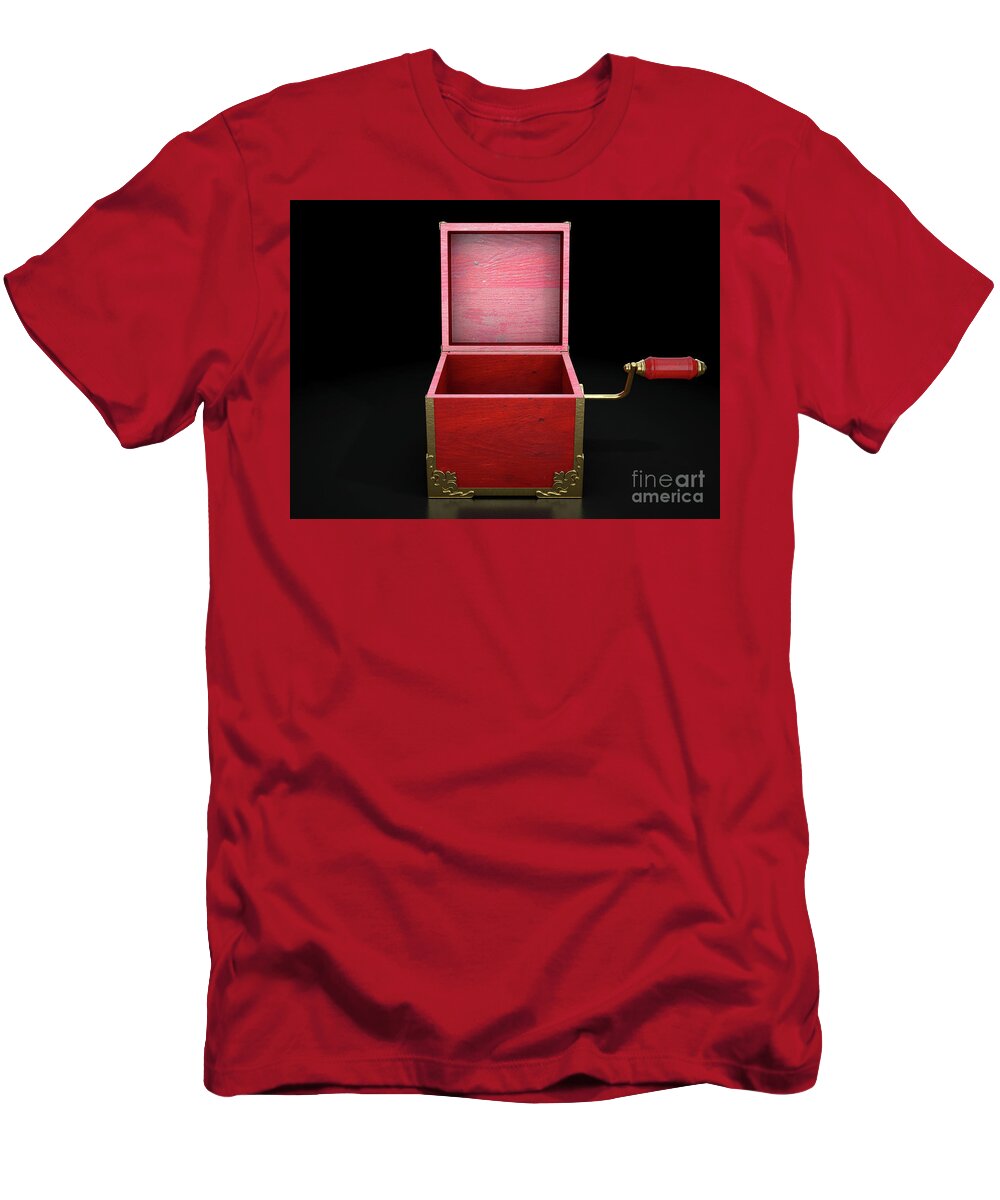 Box T-Shirt featuring the digital art Open Jack-In-The-Box Antique #2 by Allan Swart