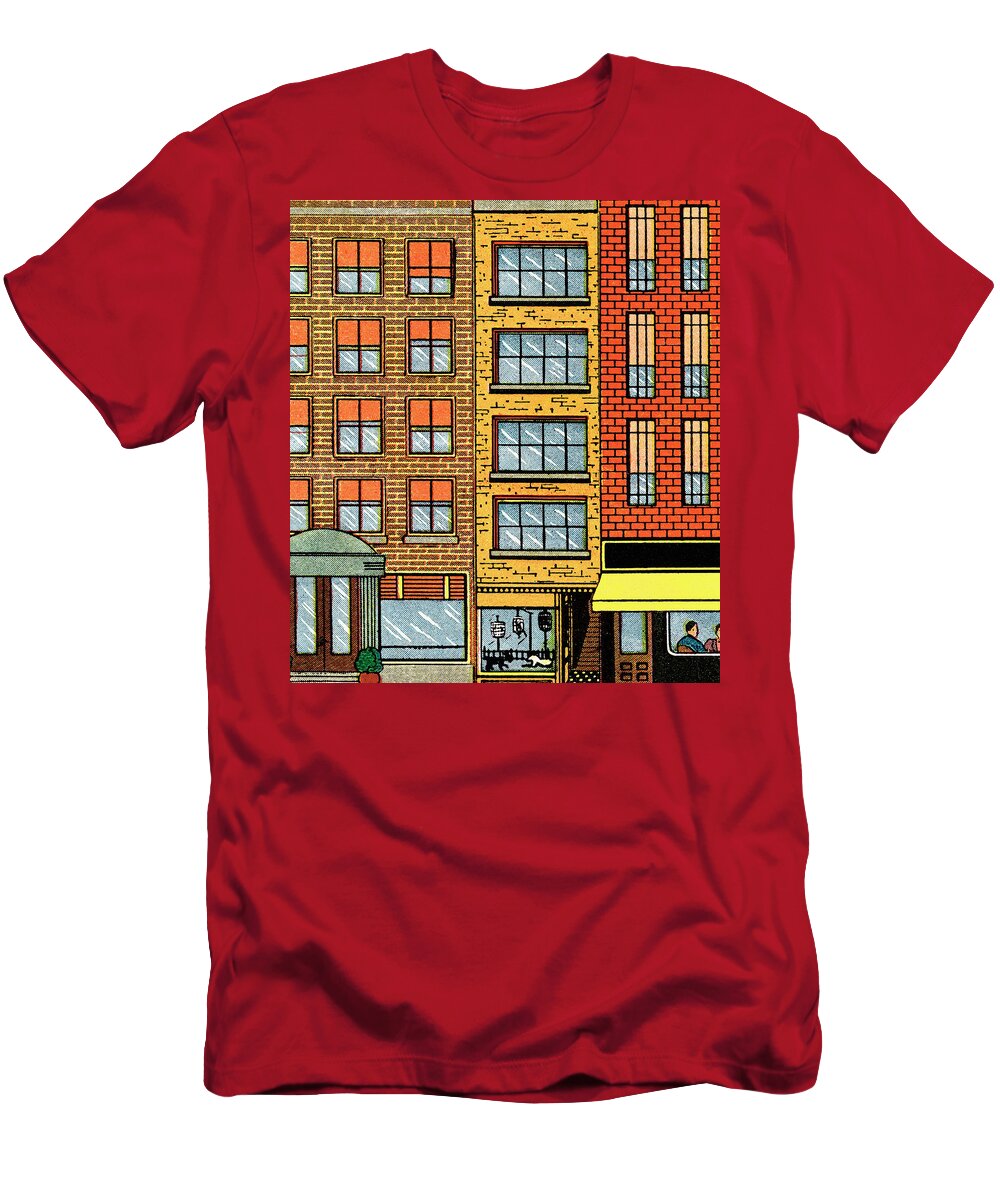 Accommodate T-Shirt featuring the drawing Urban building #3 by CSA Images