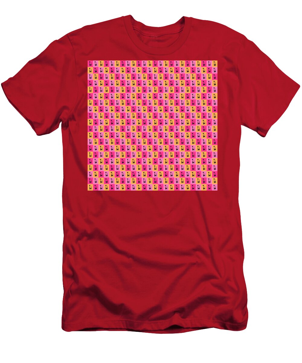 Mid Century Modern T-Shirt featuring the digital art Atomic Cat 1 on Rectangles by Donna Mibus