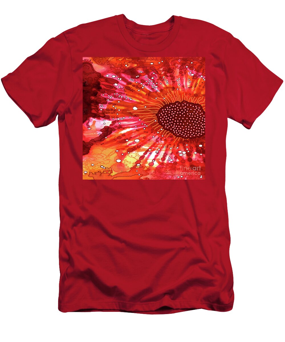 Abstract T-Shirt featuring the painting Abstract Ink 21 by Amy E Fraser