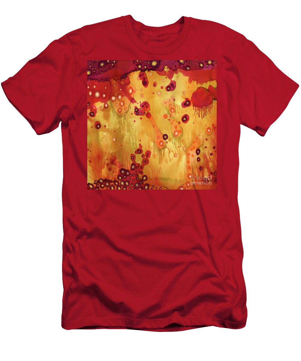 Abstract T-Shirt featuring the painting Abstract Ink 27 by Amy E Fraser