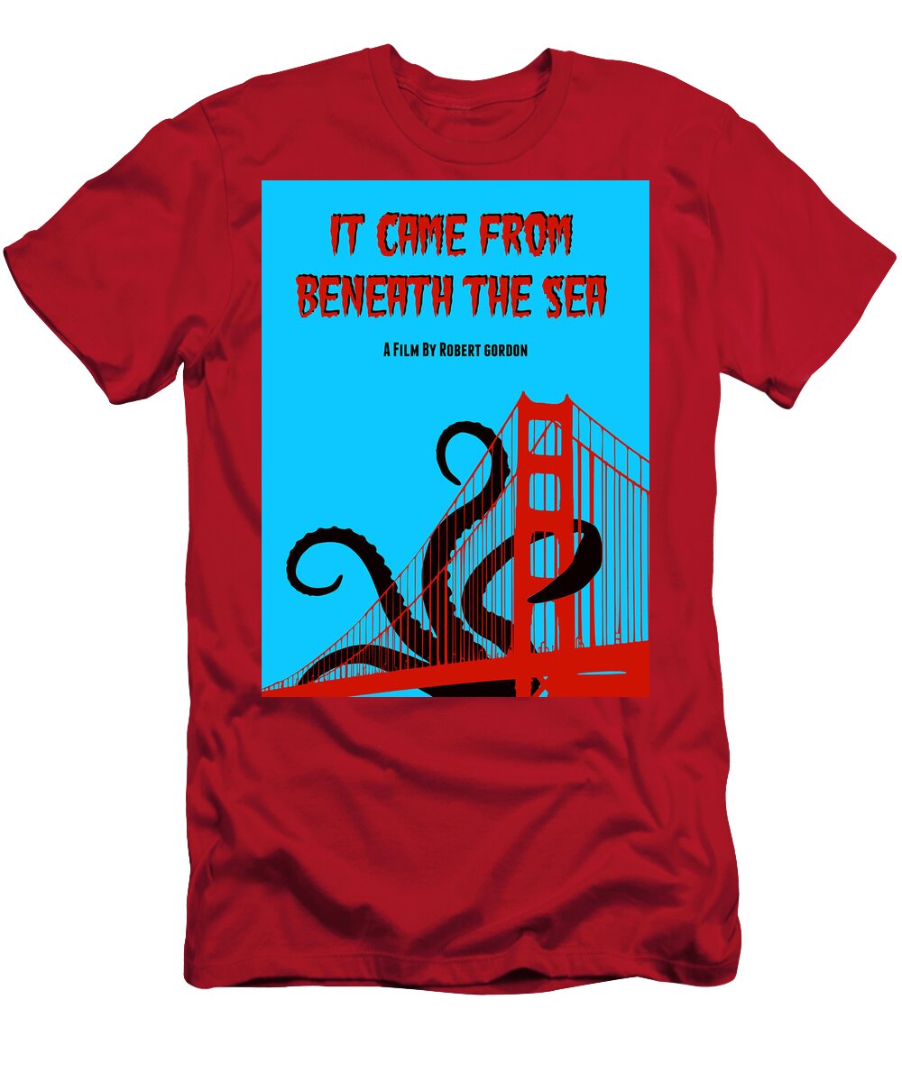 It Came From Beneath The Sea T-Shirt featuring the photograph Alternative B Movie Poster - It Came From Beneath The Sea by Aurelio Zucco