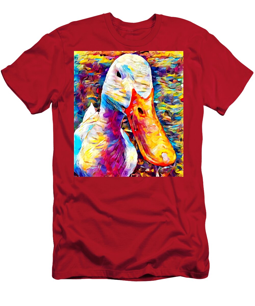 Duck T-Shirt featuring the painting American Pekin by Chris Butler