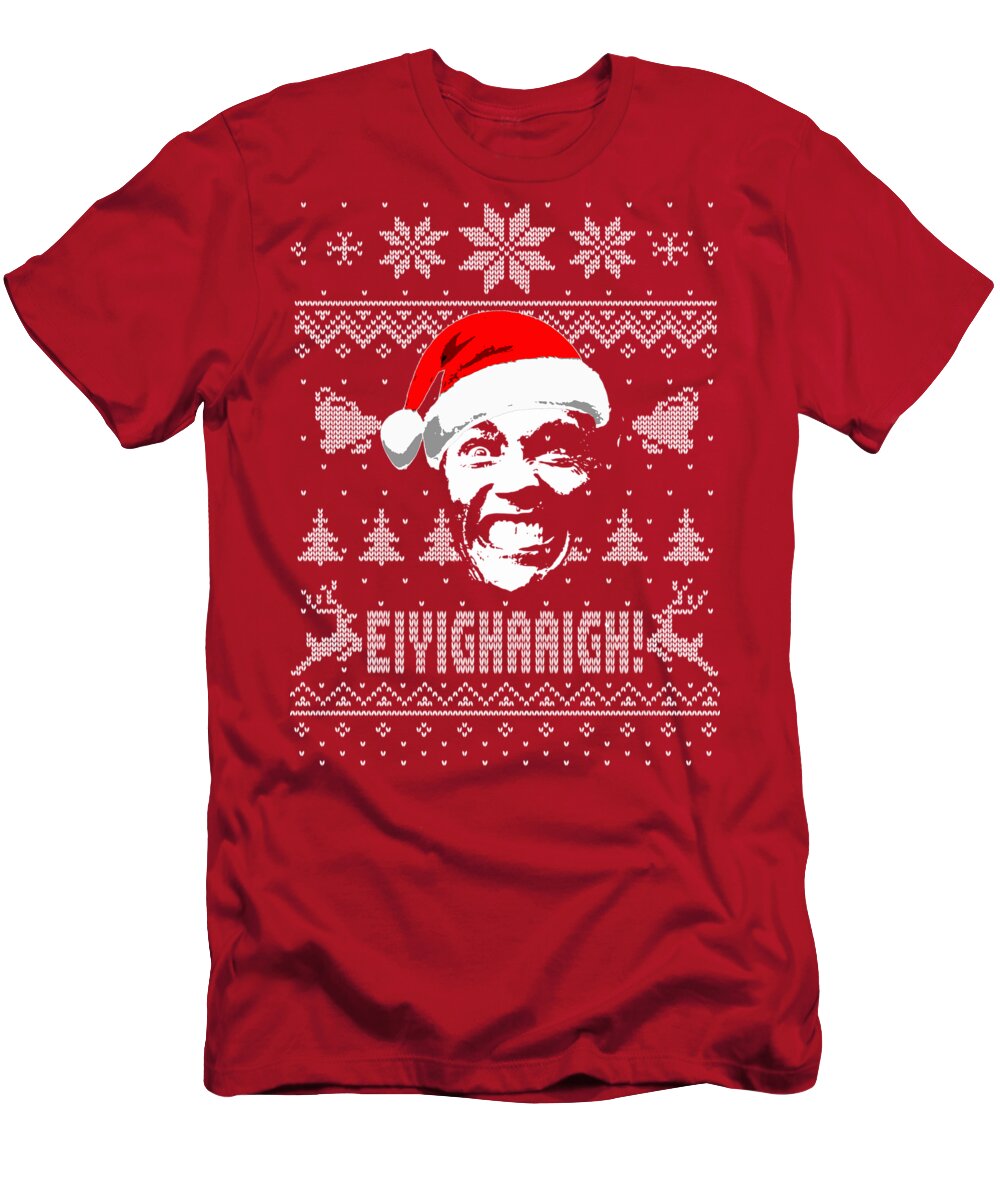 Christmas T-Shirt featuring the digital art Arnold Schwarzenegger Christmas Shirt by Filip Schpindel
