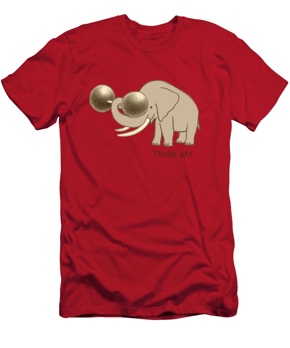 Elephant T-Shirt featuring the drawing Trunk Day by Eric Fan