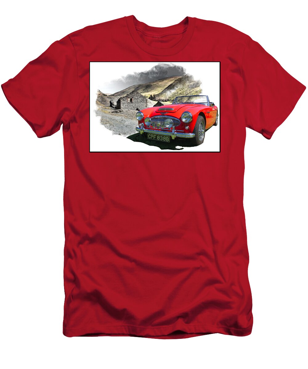 Austin T-Shirt featuring the digital art Austin Healey 3000 by Peter Leech