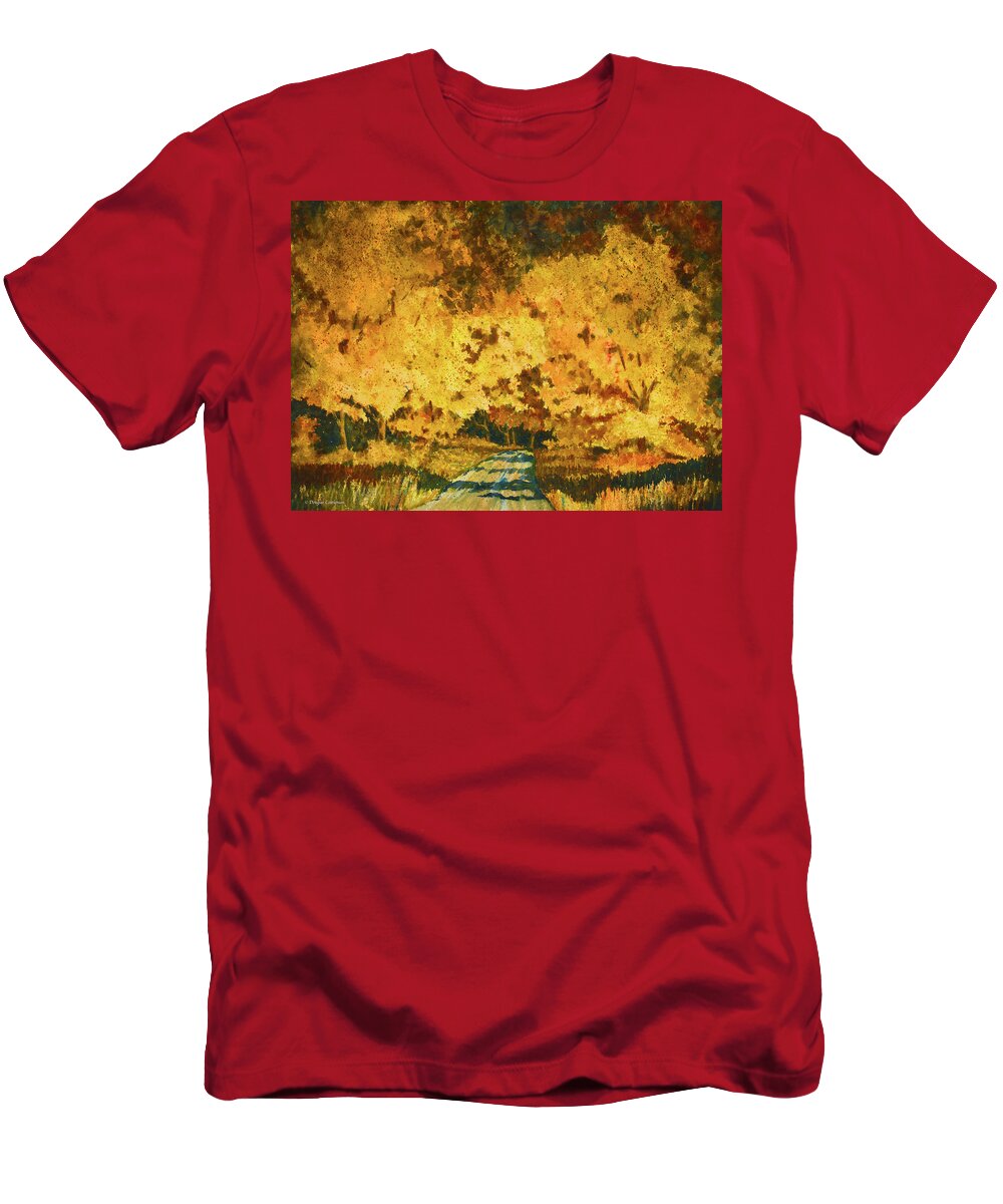 Landscape T-Shirt featuring the painting Autumn Impression by Douglas Castleman