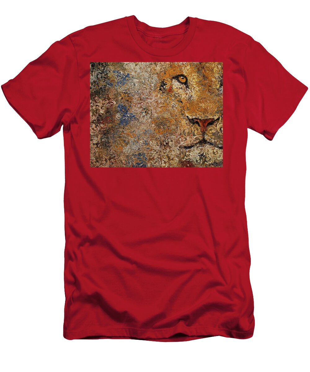 Cat T-Shirt featuring the painting Barbary Lion by Michael Creese